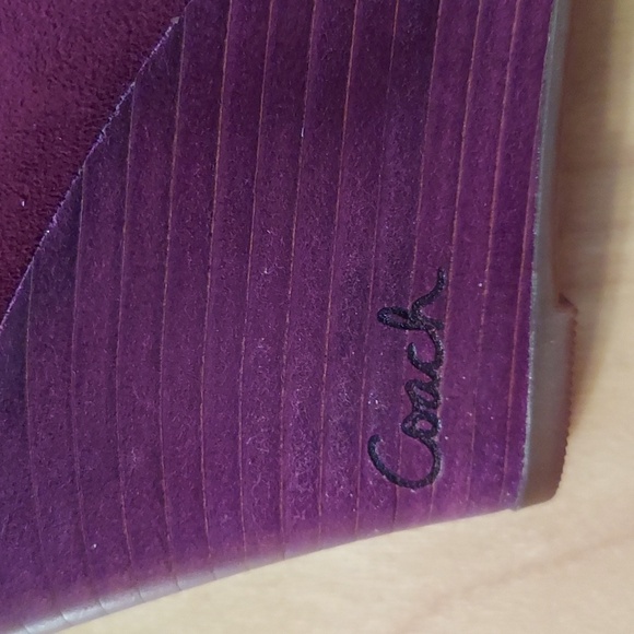 Coach Terri Purple Suede Tassled Mocassin Loafer Style Wedges Size 7 - Picture 11 of 16